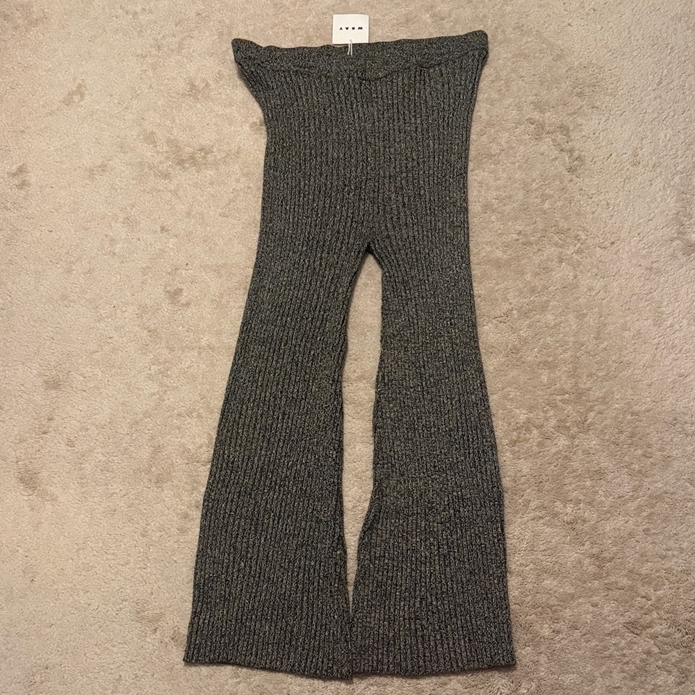 WRAY Gray Knit Flare Pants 5XL